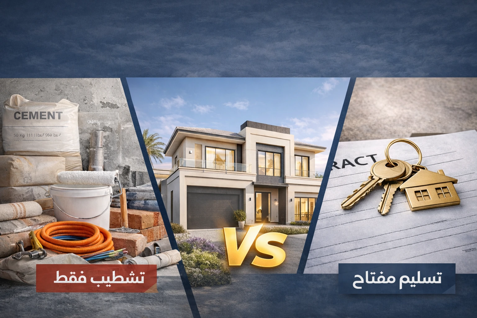 الفرق بين التشطيب وتسليم المفتاح