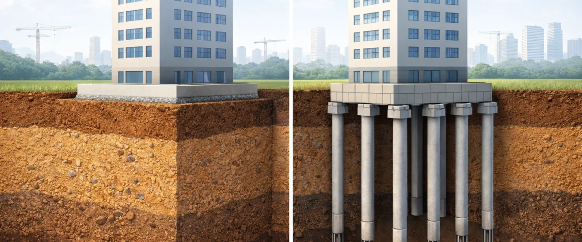 أنواع الأساسات في البناء